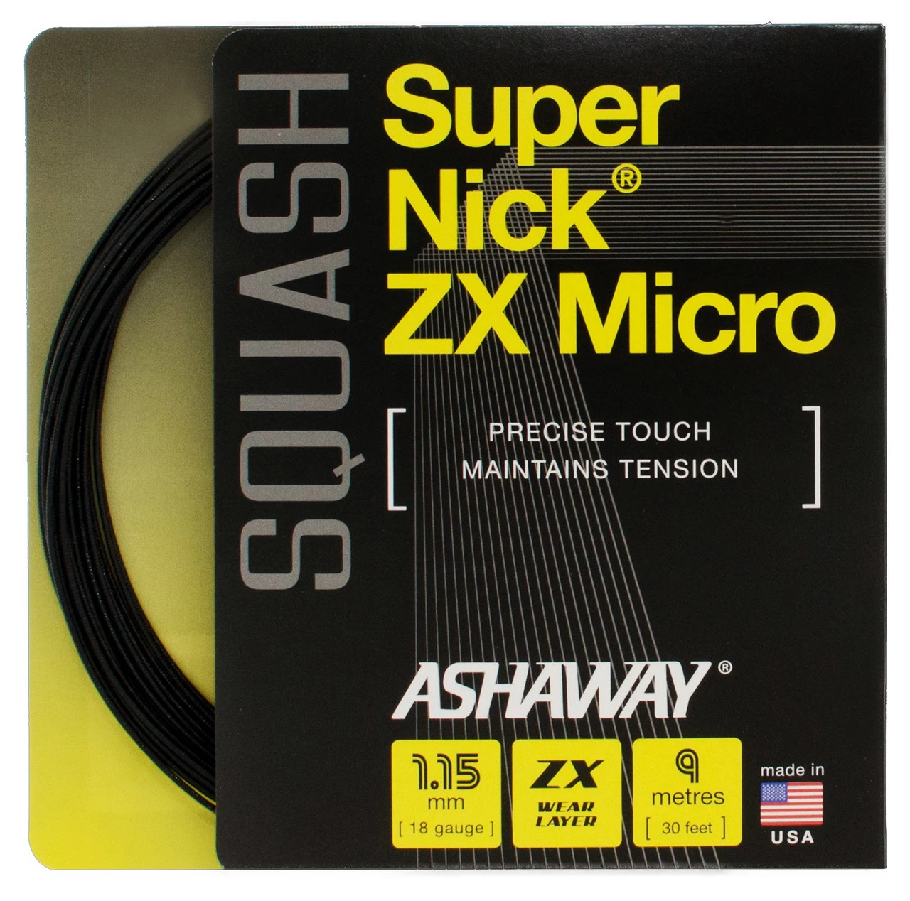 Ashaway SuperNick ZX Micro 18 1.15mm Squash Set 3 Ashaway SuperNick ZX Micro 18 1.15mm Squash Set